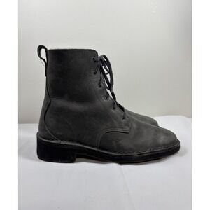 Clarks Originals Womens 9.5M Maru Elsa Combat Ankle Boots Gray Leather Versatile